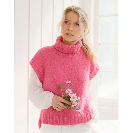 Cherry Sorbet Väst by DROPS Design – Väst Stickmönster str. S – XXXL Köp online