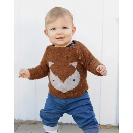 Little Fox by DROPS Design – Tröja Stickmönster str. 1/3 mån – 7/8 år Kampanjpris