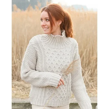 Sweet Honeycomb Jumper by DROPS Design – Tröja Stickmönster str. S – XXXL Outlet