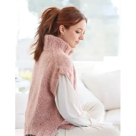 Sänkt pris Pink Salt Vest by DROPS Design – Väst Stickmönster str. S – XXXL