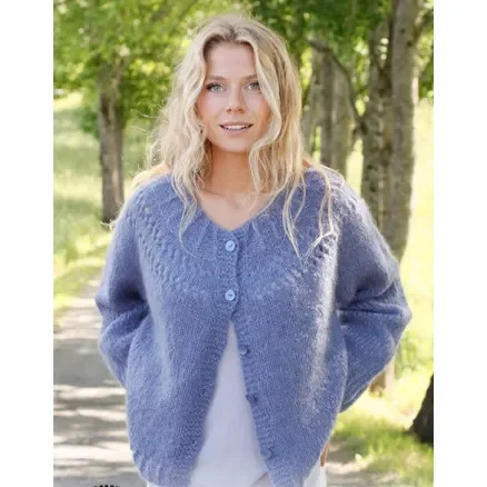 Populärt val Round Lake Cardigan by DROPS Design – Cardigan Stickmönster str. S – XXXL