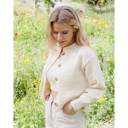 Fynd Prairie Rose Cardigan by DROPS Design – Cardigan Stickmönster str. S – XXXL
