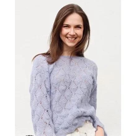 Trygg betalning Lila Mist by DROPS Design – Tröja Stickmönster str. S – XXXL