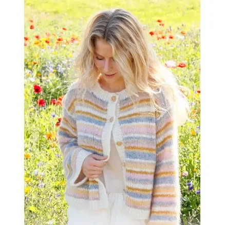 Billig Pastel Spring Cardigan by DROPS Design – Cardigan Stickmönster str. S – XXXL