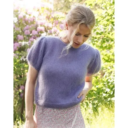 risnedsättning Violet Meadow by DROPS Design – Tröja Stickmönster str. S – XXXL