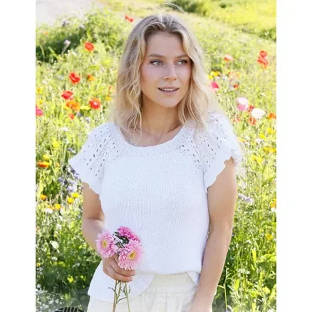 White Roses Topp by DROPS Design – Topp Stickmönster str. S – XXXL Reapris