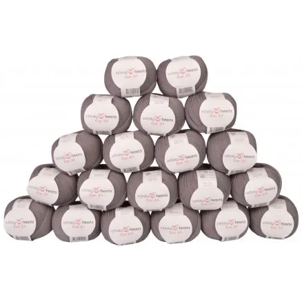 Begränsad tid Infinity Hearts Rose 8/4 Garnpaket Unicolor 235 Grå – 20 st