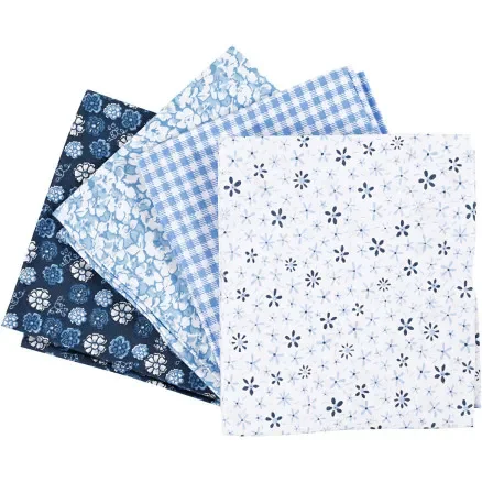 Billig Patchworktyg, stl. 45x55 cm, 100 g, blå, 4 st./ 1 bunt