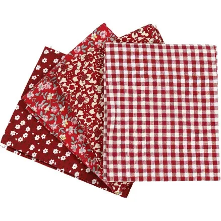 Fynd Patchworktyg, stl. 45x55 cm, 100 g, röd, 4 st./ 1 bunt