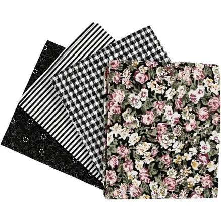 Patchworktyg, stl. 45x55 cm, 100 g, svart, 4 st./ 1 bunt Rabatt
