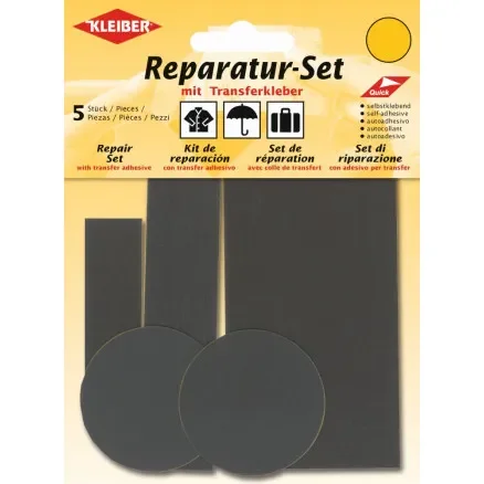 Kleiber Självhäftande reparationssats Polyamid Grå Ass. Assorterade storlekar risnedsättning
