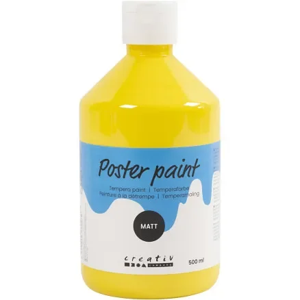 Temperafärg Matt, primärgul, 500 ml/ 1 flaska Billigare