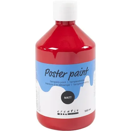 Sänkt pris Temperafärg Matt, mörkröd, 500 ml/ 1 flaska