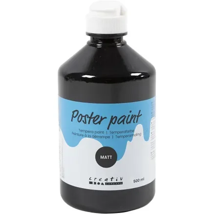 Temperafärg Matt, svart, 500 ml/ 1 flaska Rabatter