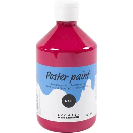 Temperafärg Matt, primärröd, 500 ml/ 1 flaska Populär