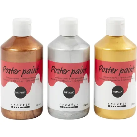 Lågt pris Temperafärg Metallic, mixade färger, 3x300 ml/ 1 förp.