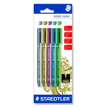 Snabb frakt Staedtler Marker Tusch Ass. Metallfärger 1-2mm – 5 st.