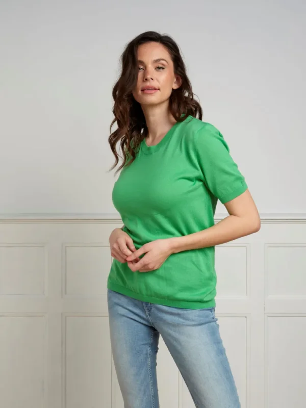 Trygg betalning Skovhuus Kvinna Stickad T-shirt Island Green S