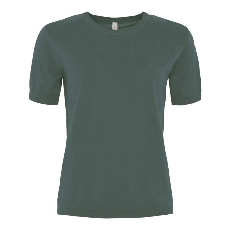 Skovhuus Kvinna Stickad T-shirt Seaweed Green L Säker betalning
