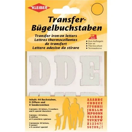 I lager Kleiber Strykmärke Bokstäver & siffror Vit 3,5cm