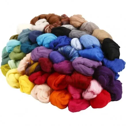 Fynd Kardad ull Merino Ass. färger 21my 20g – 20 st.