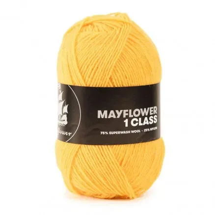 Fri frakt Mayflower 1 Class Garn Unicolor 24 Saffran