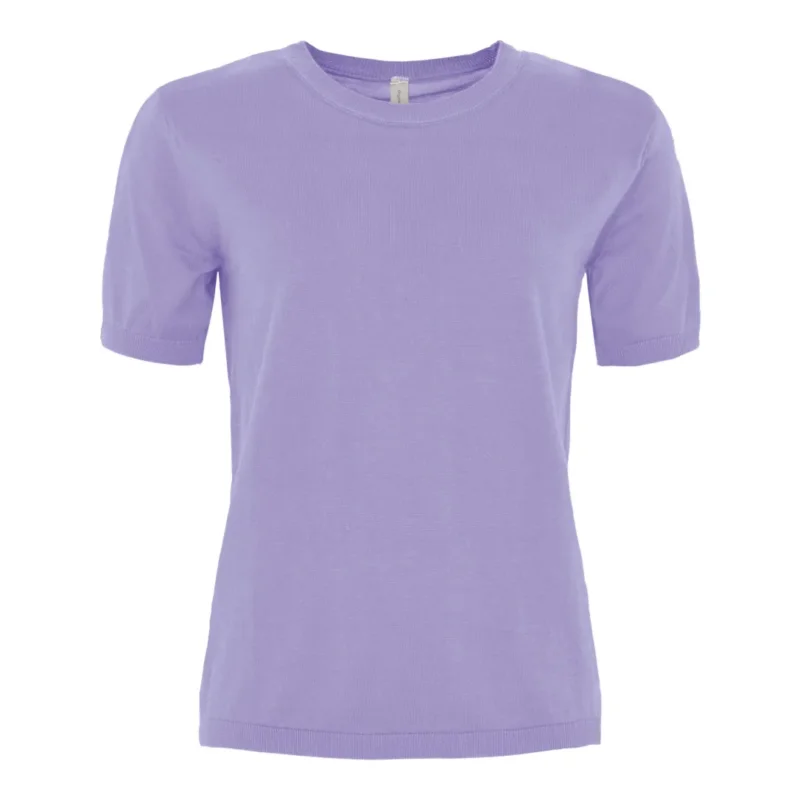 I lager Skovhuus Kvinna Stickad T-shirt Persian Lilac L