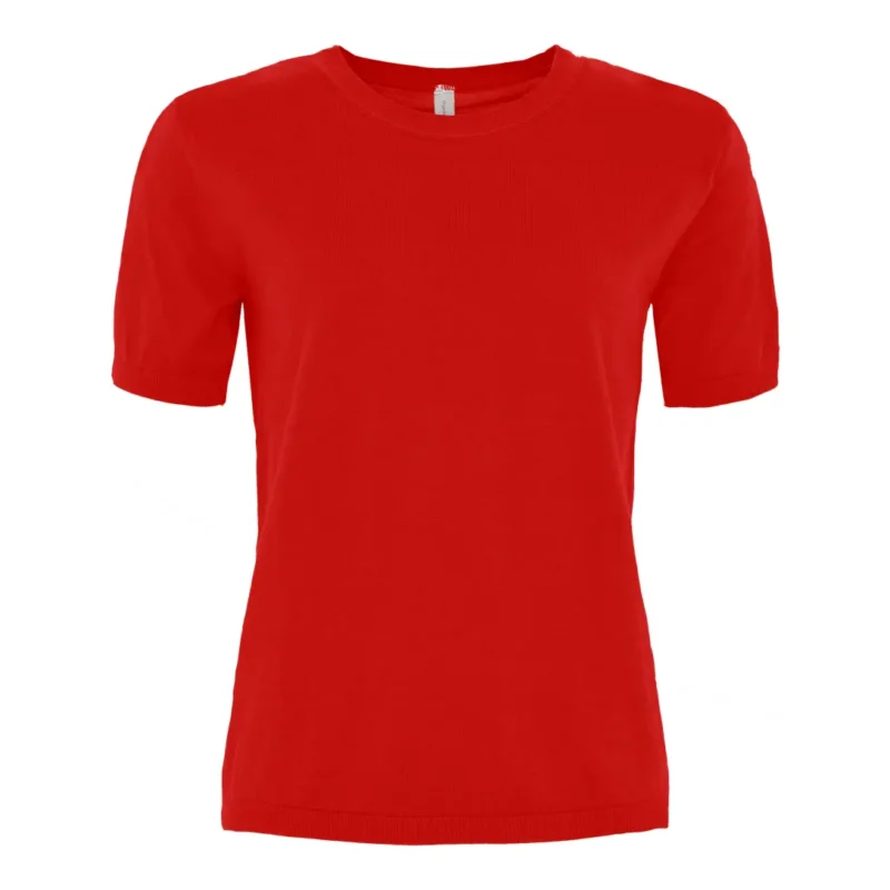 Skovhuus Kvinna Stickad T-shirt Ribbon Red S Outlet