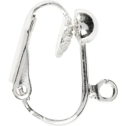 Bästa pris Ãronklämmor, L: 16,5 mm, B: 1,5 mm, hålstorlek 1,6 mm, silverpläterade, 40 st / 1 pk.
