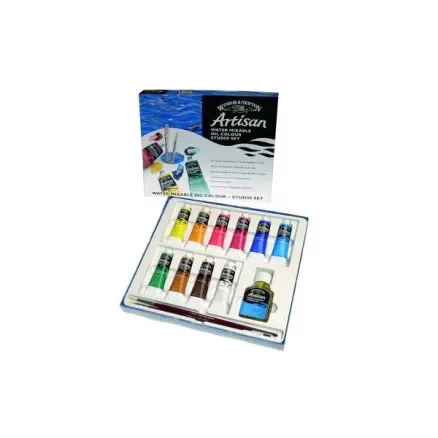 Billig Artisan vattenblandad oljefärg 10x37ml + olja & pensel