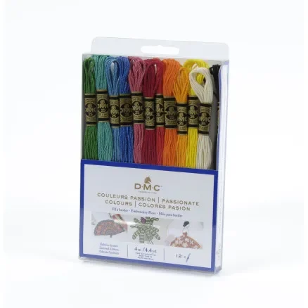 Lågt pris DMC Mouliné Broderigarn Pack 12 Färger