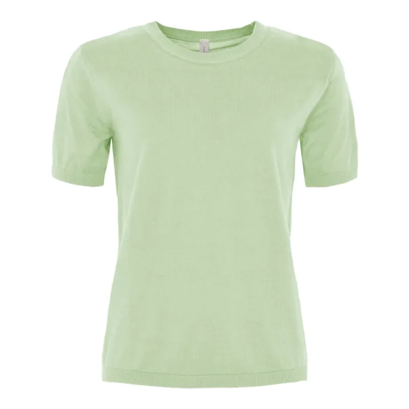 Skovhuus Kvinna Stickad T-shirt Tender Green S Reapris