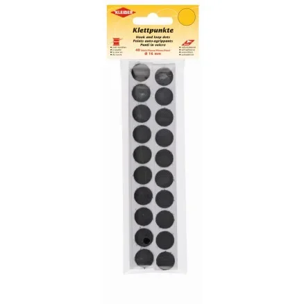 Erbjudande Kleiber Självhäftande Kardborreband Svart Ø16mm – 40 st.