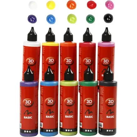 3D liner, Ass. färger, 10x100ml/ 1 frp. Beställ nu