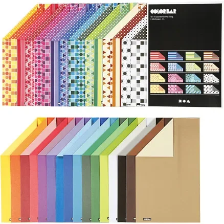 Rivkartong Color Bar, A4, ark 210x297 mm, 250 g, Ass. färger, 32x10 ark/1 frp. Nyhet