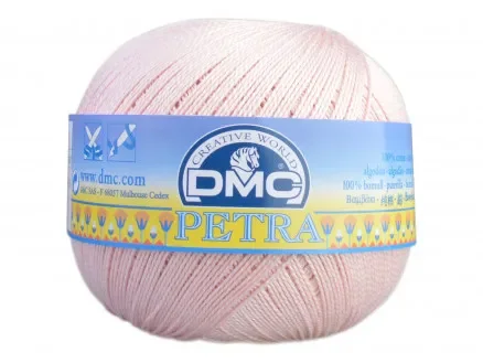 DMC Petra nr. 5 Virkgarn Unicolor 5225 Ljus Gammelrosa Expressleverans