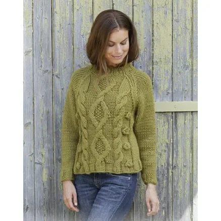 Rabatter  Green Tea by DROPS Design – Stickmönster blus str. S – XXXL