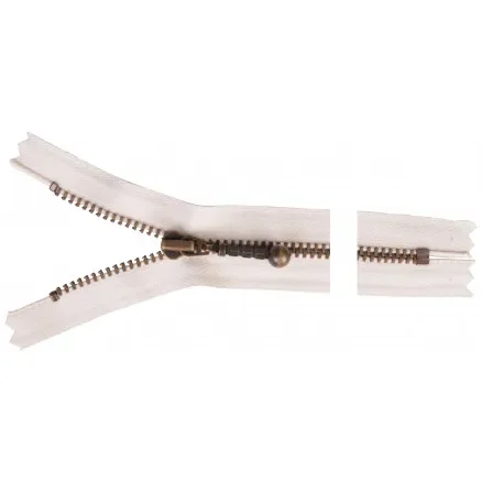 YKK Dragkedja/Blixtlås Antik Mässing 20cm 4mm Natur Fynd