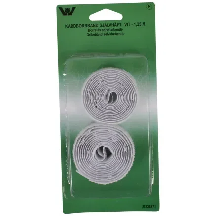 Kardborreband Självhäftande vit 20mm 1,25m Köp online