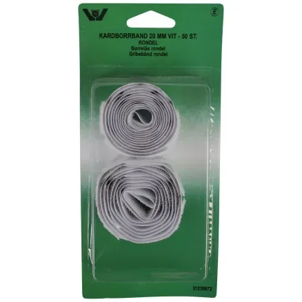 Fynd Kardborreband Självhäftande vit 20 mm – 50 st.