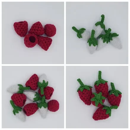 Snabb leverans Karlas Hallon från Rito Krea – Frukt Virkmönster 9 cm – 5 st