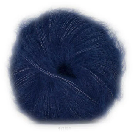 Hjertegarn Silk Kid Mohair Garn – fv 1095 Mörk Blå Snabb frakt