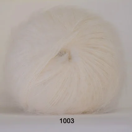 Hjertegarn Silk Kid Mohair Garn – fv 1003 Råvit Populärt val