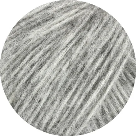 Premium Lana Grossa Natural Alpaca Pelo Garn 3 Melange Ljusgrå