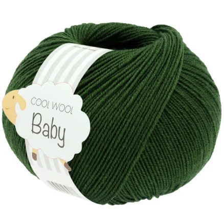 Rabatter Lana Grossa Cool Wool baby Garn 336 Mörkgrön
