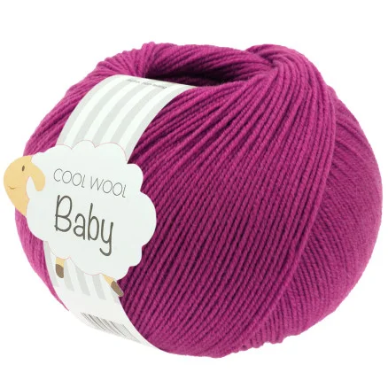 Lana Grossa Cool Wool baby garn 340 Fuchsia Billigare