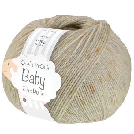 Lägg i varukorgen Lana Grossa Cool Wool baby Garn Print 373 Beige/Gul/Blå/Lila