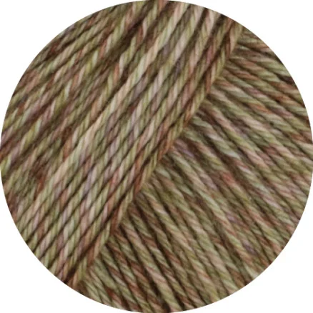 Snabb frakt Lana Grossa Vintage Socks Garn 1013 Khaki/Ljus Beige/Ljus Grön/Brun Melange