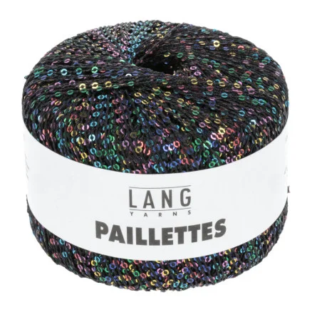 Lang Yarns Paillettes Garn 104 Svart Fynd