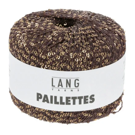 Rabatter Lang Yarns Paillettes Garn 68 Brun/Guld